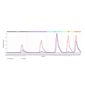 RB705 Reduced Spillover Compared with PerCP and CY5.5