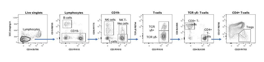 RY775 and B780 reagent 18-color Spectral Flow Cytometry Panel